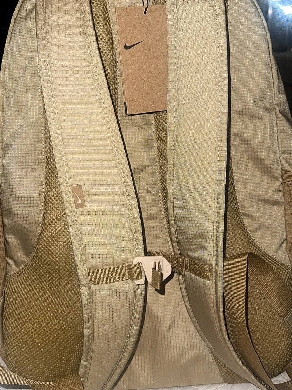 Nike Beige Backpack with White Logo